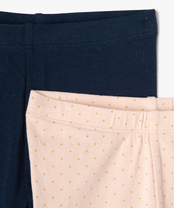 Leggings bébé fille uni et imprimé  (lot de 2) vue2 - GEMO(BEBE DEBT) - GEMO