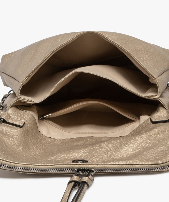 Sac à bandoulière grainé avec anse en chaîne métal vue3 - GEMO (ACCESS) - GEMO