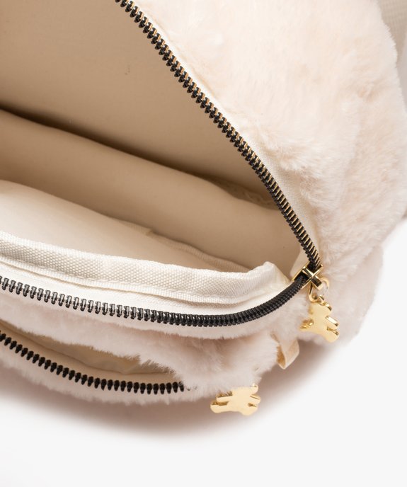 Sac à dos en fourrure imitation avec oreilles en relief fille - LuluCastagnette vue5 - LULUCASTAGNETTE - GEMO