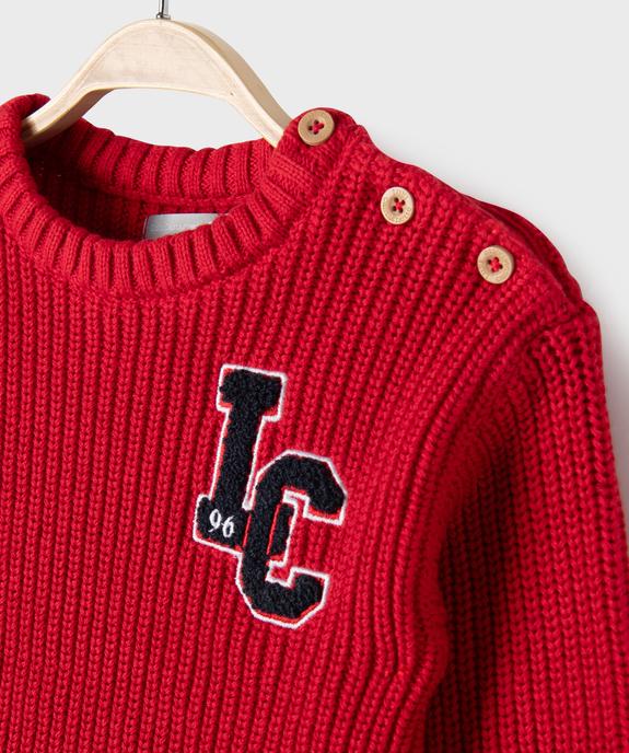 Pull en coton avec motif en maille bouclette bébé garçon - LuluCastagnette vue2 - LULUCASTAGNETTE - GEMO