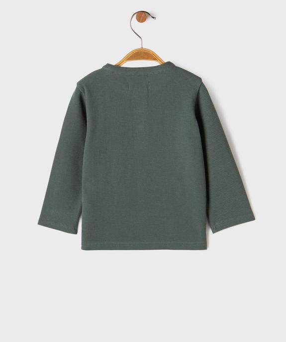 Tee-shirt manches longues en maille nid d’abeille bébé garçon vue3 - GEMO 4G BEBE - GEMO