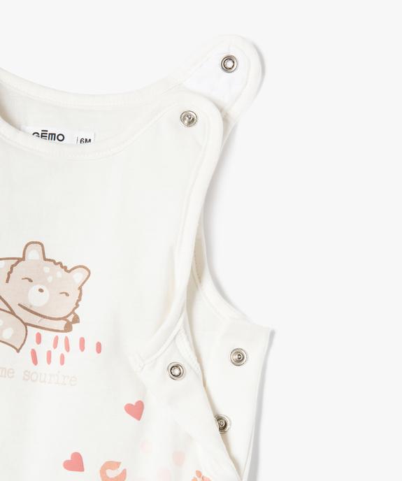 Ensemble 2 pièces combinaison et gilet bébé fille vue4 - GEMO(BB COUCHE) - GEMO