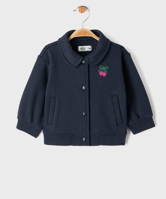 Sweat à pression avec petit col bébé fille vue1 - GEMO 4G BEBE - GEMO