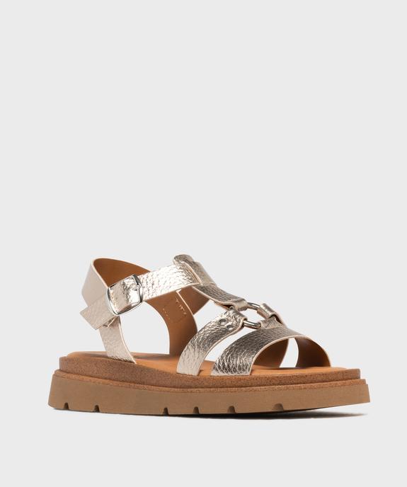 Sandales spartiates à épaisse semelle crantée femme - 5 Miles vue2 - 5 MILES - GEMO