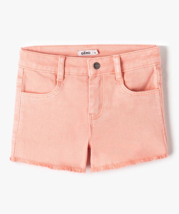 Short fille en jean avec bas à franges vue2 - GEMO (ENFANT) - GEMO