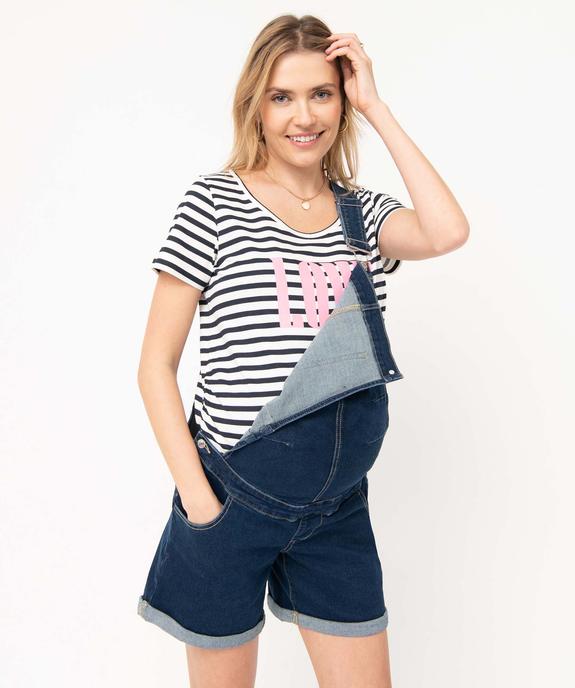 Tee-shirt de grossesse imprimé à manches courtes vue5 - GEMO 4G MATERN - GEMO