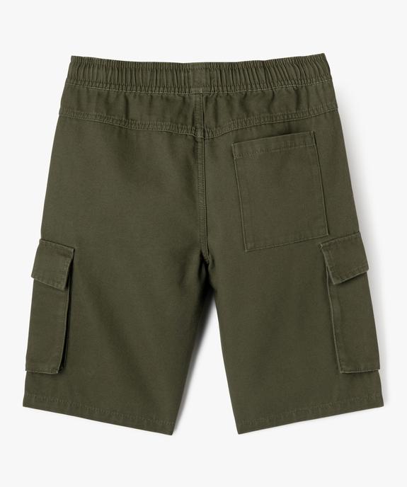 Bermuda cargo regular en coton avec taille ajustable garçon vue4 - GEMO (JUNIOR) - GEMO