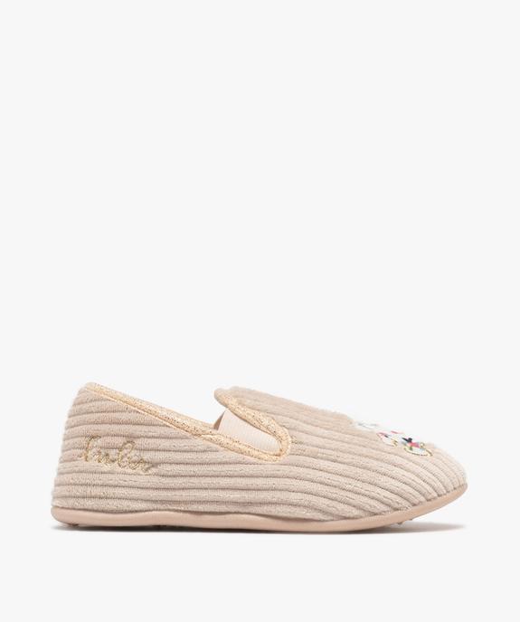 Chaussons pantoufles en velours côtelé fille - LuluCastagnette vue1 - LULU CASTAGNETT - GEMO