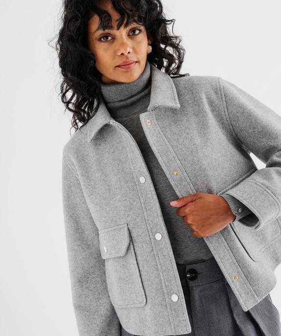 Veste courte aspect drap de laine femme vue2 - GEMO(FEMME PAP) - GEMO