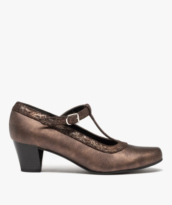 Escarpins femme confort dessus métallisé à fine bride vue1 - GEMO (CONFORT) - GEMO