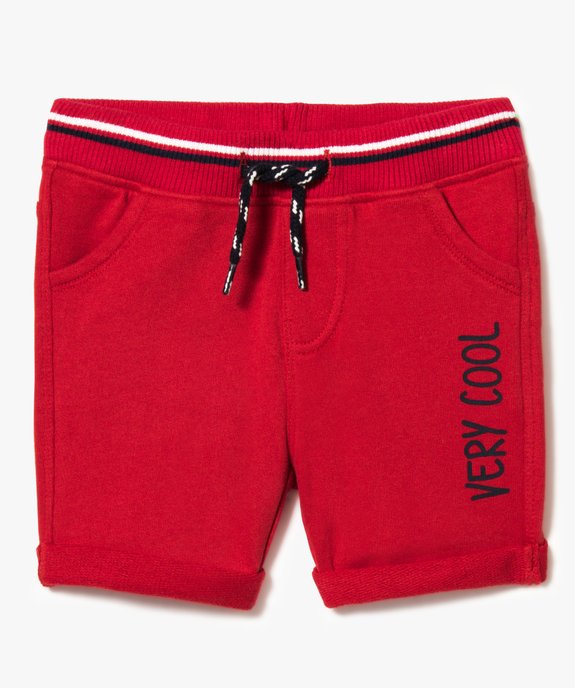 Bermuda bébé en jersey bouclette avec taille élastique vue1 - GEMO(BEBE DEBT) - GEMO