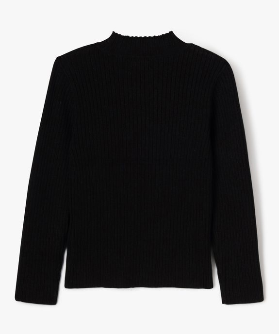 Pull en maille côtelée à col montant fille vue3 - GEMO 4G FILLE - GEMO