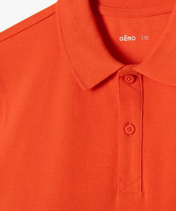 Polo à manches courtes en maille piquée garçon vue2 - GEMO (JUNIOR) - GEMO