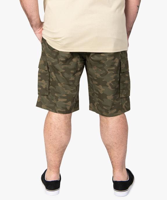 Bermuda homme grande taille multipoches imprimé vue3 - GEMO (HOMME) - GEMO