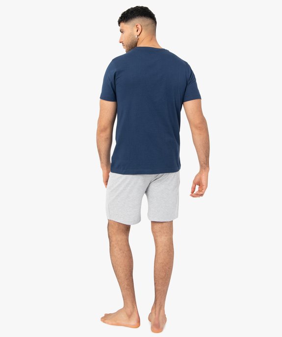 Pyjashort homme bicolore avec message spécial famille vue4 - GEMO(HOMWR HOM) - GEMO