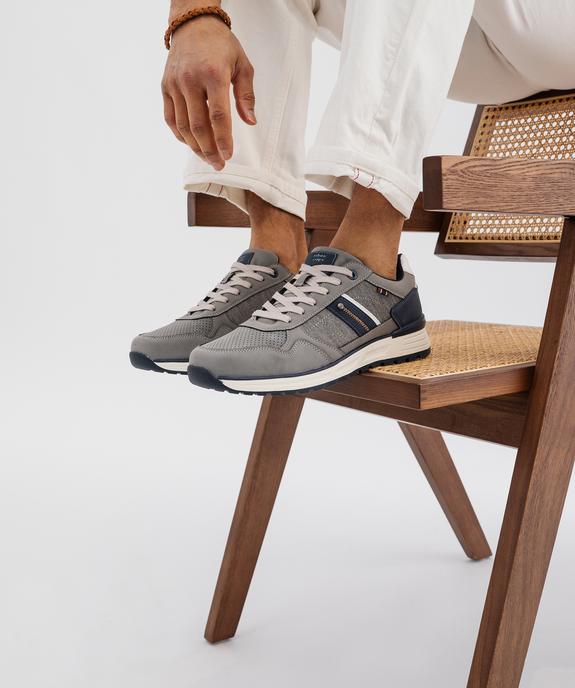 Baskets basses multitextures homme - Urban Steps vue1 - URBAN STEPS - GEMO