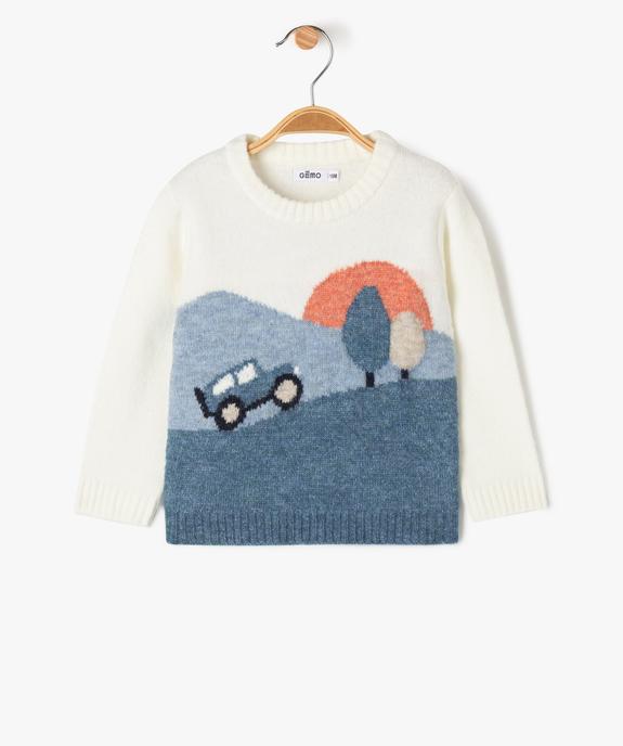 Pull en maille avec motif voiture bébé garçon - GEMO(BEBE DEBT) Pull en maille avec motif voiture bébé garçon vue2 - GEMO(BEBE DEBT) - GEMO