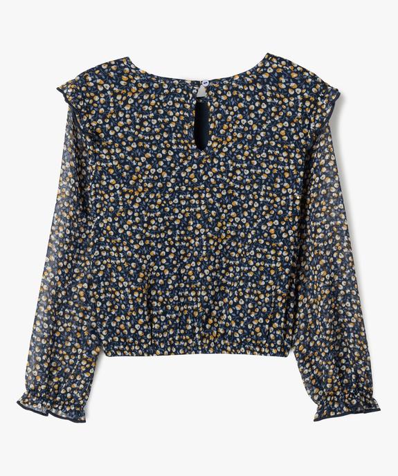 Blouse en voile à motifs fleuris coupe courte fille vue3 - GEMO (ENFANT) - GEMO
