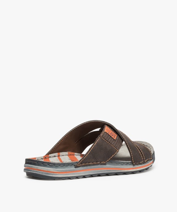 Sandales homme à larges brides croisées en textile vue4 - GEMO (CASUAL) - GEMO