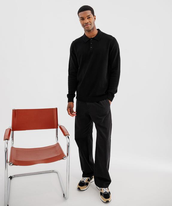 Pull fin avec col polo homme vue4 - GEMO (HOMME) - GEMO