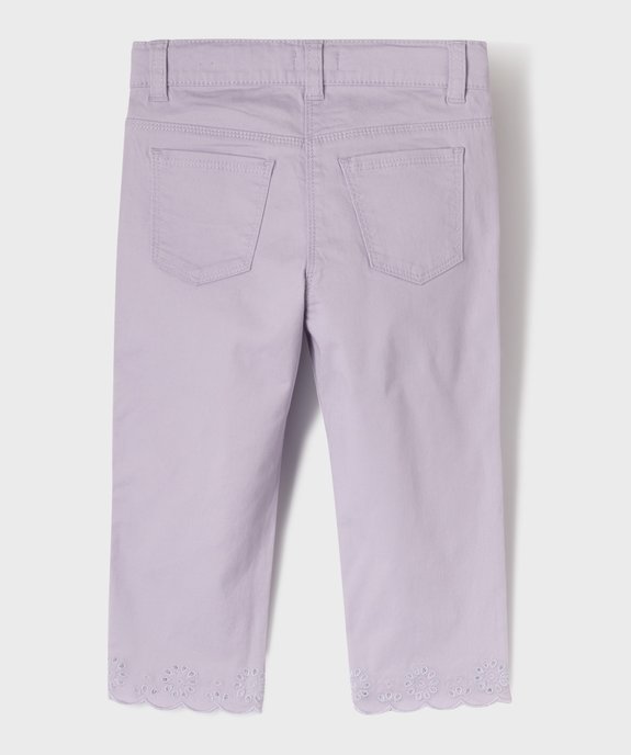 Pantacourt slim finitions brodées fille vue3 - GEMO (ENFANT) - GEMO