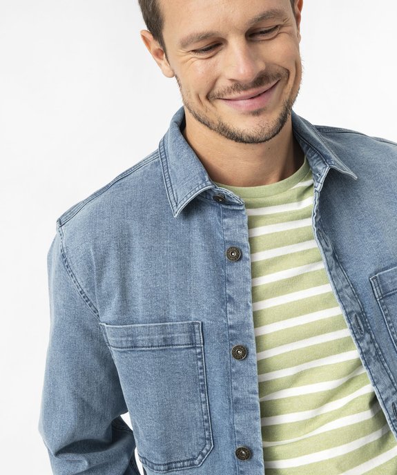 Surchemise en jean stretch homme vue4 - GEMO 4G HOMME - GEMO