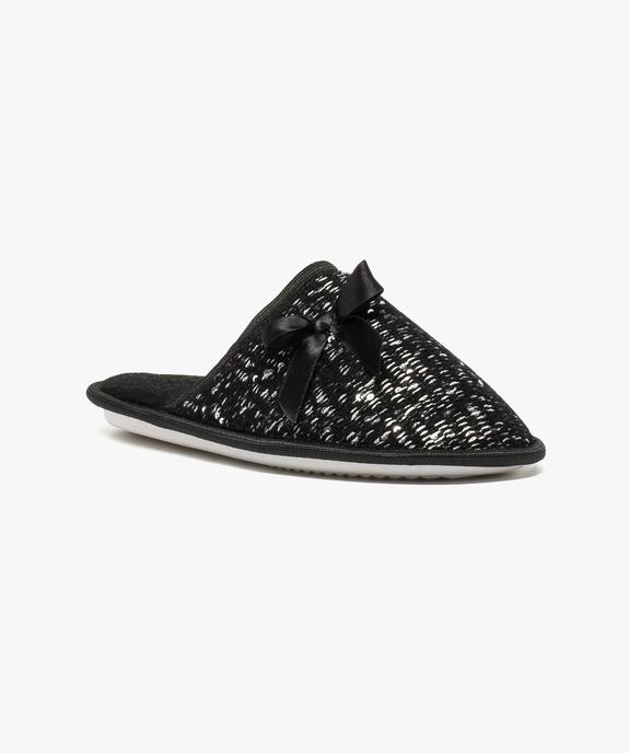 Mules plates avec noeud et sequins vue2 - GEMO(HOMWR FEM) - GEMO