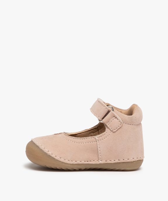 Chaussures de parc bébé fille babies en cuir retourné vue3 - GEMO(BEBE DEBT) - GEMO