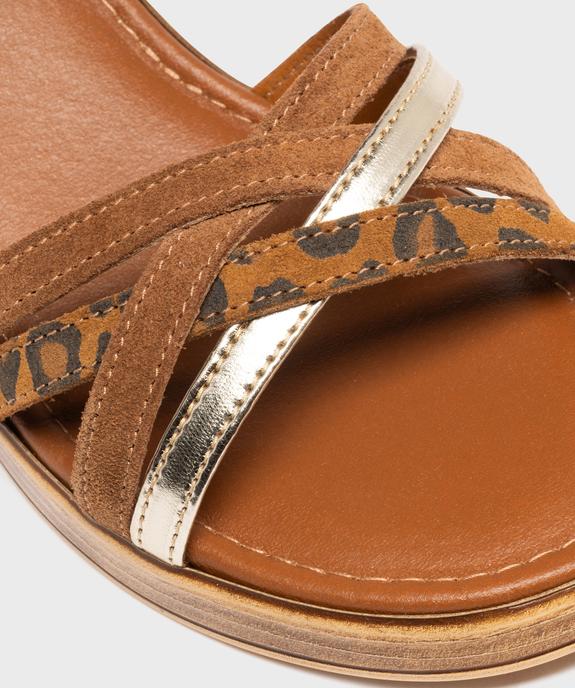 Sandales à talon en cuir à brides mixtes femme - Tanéo vue6 - TANEO - GEMO