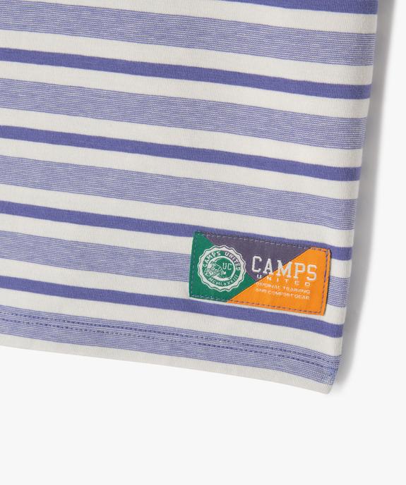 Tee-shirt à manches courtes rayé garçon - Camps United vue2 - CAMPS GEMO FOR GOOD - GEMO