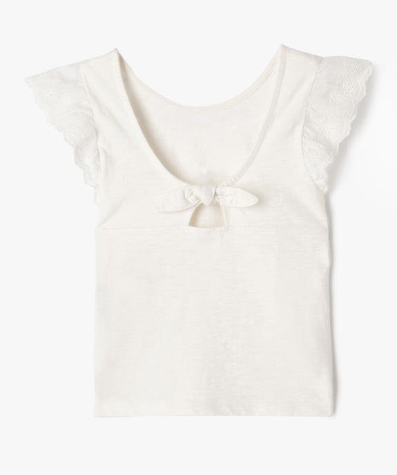Tee-shirt manches courtes en broderie anglaise et dos fantaisie fille vue4 - GEMO (ENFANT) - GEMO