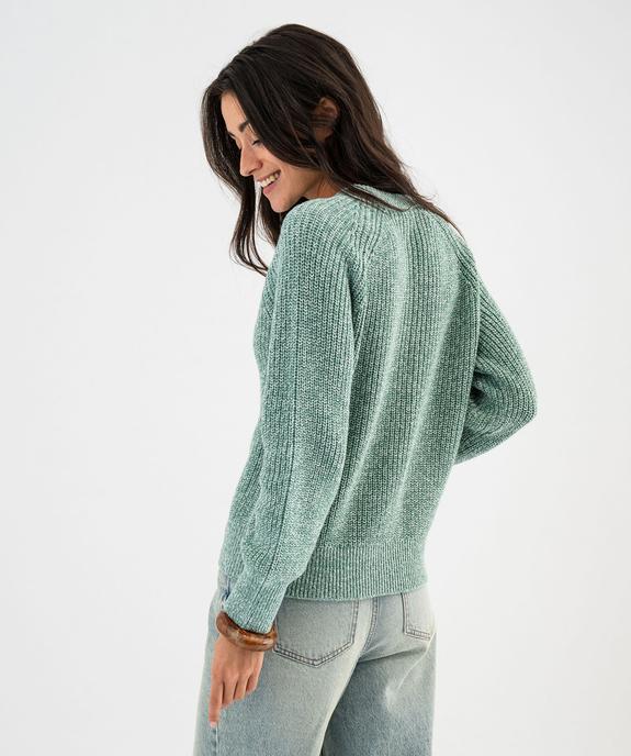 Gilet en maille chinée à col rond femme vue4 - GEMO(FEMME PAP) - GEMO