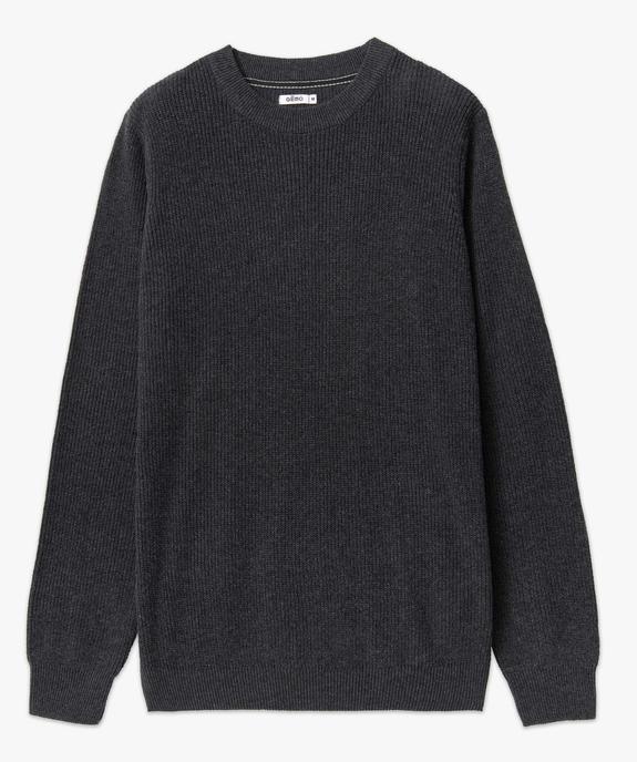 Pull homme en maille unie vue4 - GEMO (HOMME) - GEMO