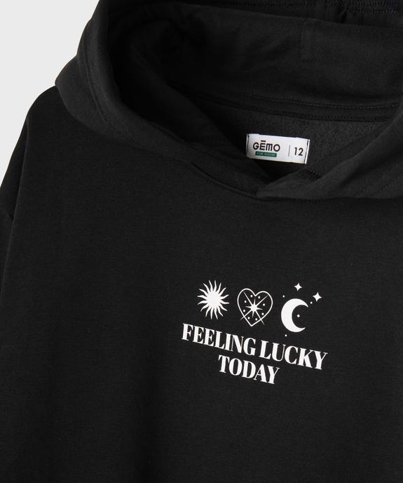 Sweat à capuche loose imprimé devant et dos fille vue2 - GEMO 4G FILLE - GEMO