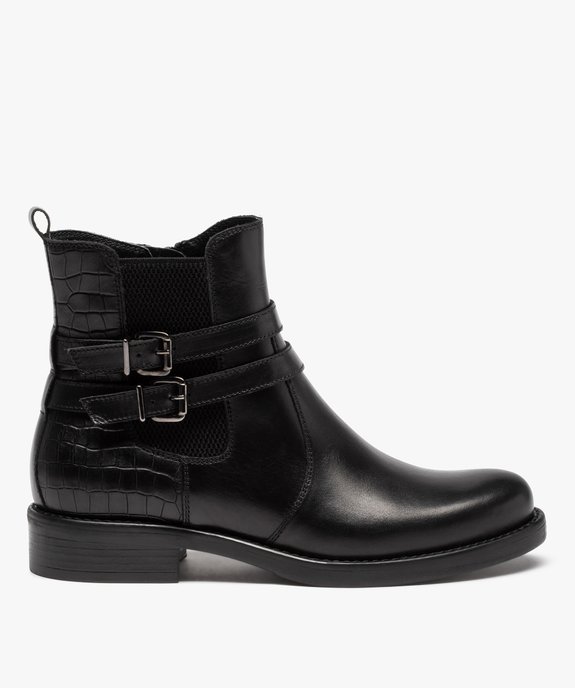 Boots femme unies dessus cuir imitation croco - Tanéo vue2 - TANEO - GEMO
