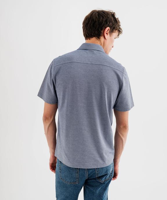 Chemise manches courtes en maille piquée fluide homme vue3 - GEMO (HOMME) - GEMO