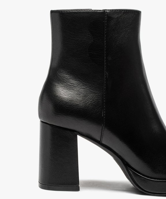 Boots femme unies à talon carré et semelle plateforme vue6 - GEMO(URBAIN) - GEMO