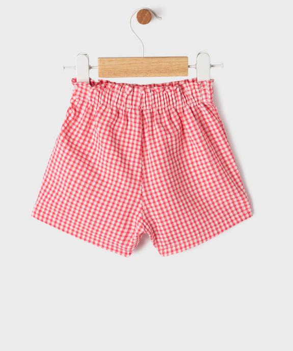 Short à motif vichy avec taille élastique bébé fille vue4 - GEMO(BEBE DEBT) - GEMO
