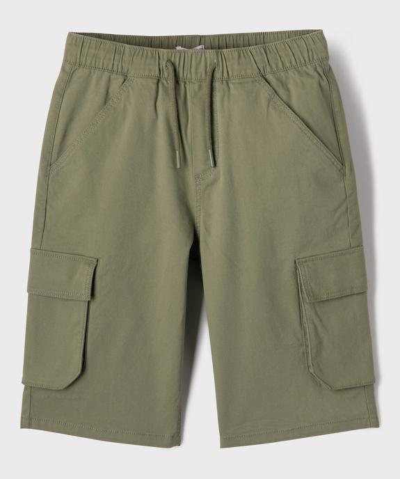 Bermuda en coton stretch coupe Loose avec poches à rabat garçon vue1 - GEMO 4G GARCON - GEMO