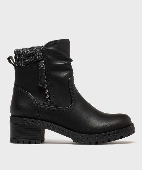 Boots à talon, semelle crantée et col en grosse maille femme vue1 - VALENTINA BALDA - GEMO