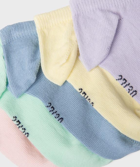 Chaussettes ultra courtes unies fille (lot de 5) vue2 - GEMO 4G FILLE - GEMO