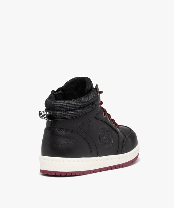 Baskets garçon mid-cut unies à col en toile vue4 - GEMO 4G GARCON - GEMO