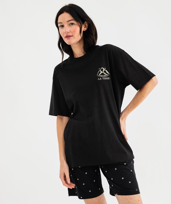 Haut de pyjama avec motif poitrine et dos mixte vue1 - GEMO 4G FEMME - GEMO
