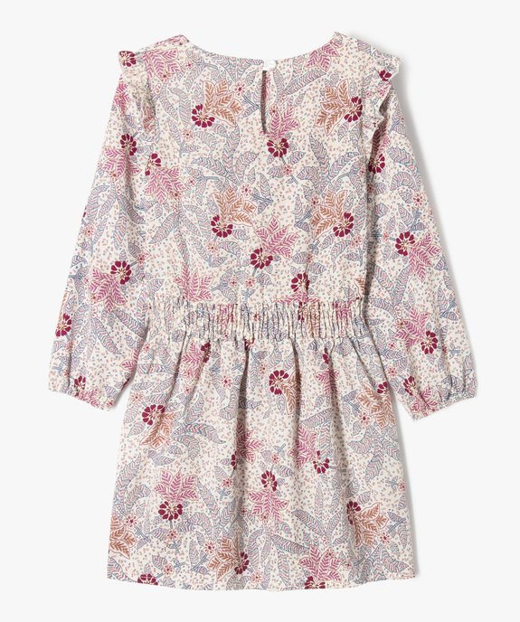 Robe à manches longues à motifs fleuris fille vue4 - GEMO (ENFANT) - GEMO