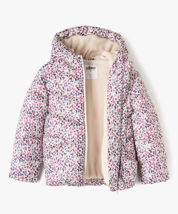 Blouson fille matelassé doublé polaire à motifs vue3 - GEMO 4G FILLE - GEMO