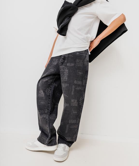 Jean large en denim imprimé délavé garçon vue1 - GEMO 4G GARCON - GEMO