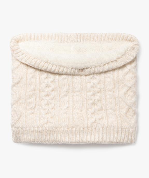 Snood torsadé pailleté doublé sherpa fille vue1 - GEMO 4G FILLE - GEMO