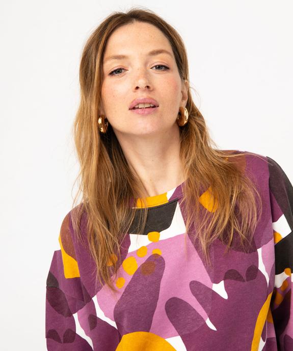 Sweat imprimé à col rond femme vue2 - GEMO 4G FEMME - GEMO