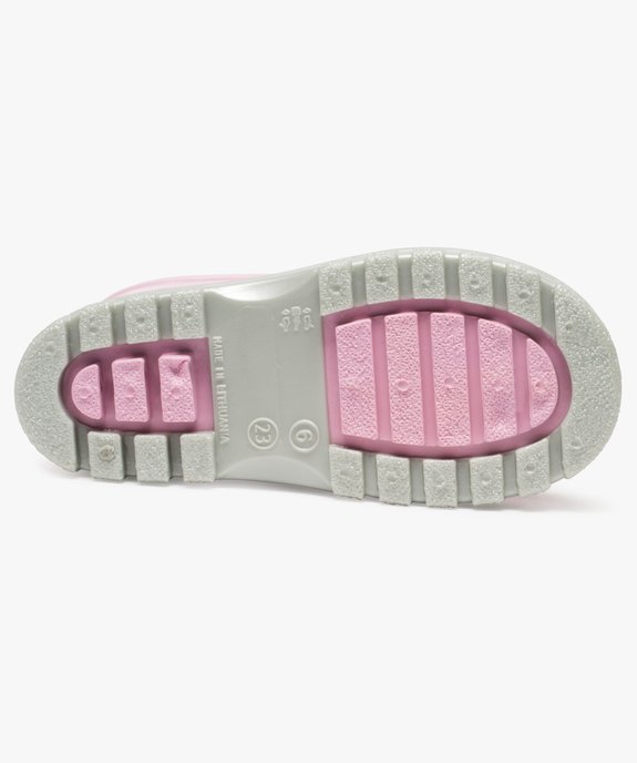 Bottes de pluie fille unies à semelle crantée contrastante vue6 - GEMO (ENFANT) - GEMO
