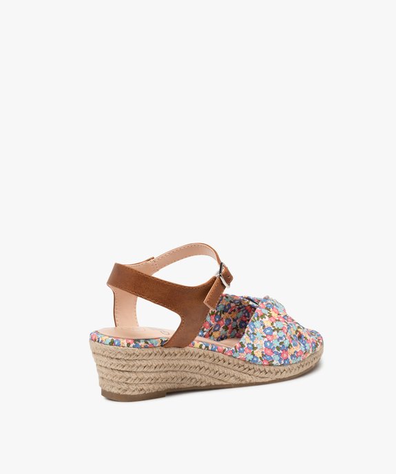 Sandales fille compensées dessus drapé en tissu vue4 - GEMO (ENFANT) - GEMO